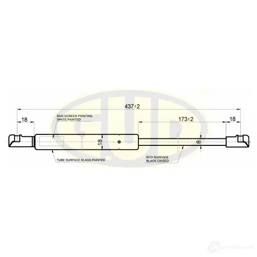 Амортизатор багажника G.U.D. 53 P18 GGS020222 1422943725 изображение 0