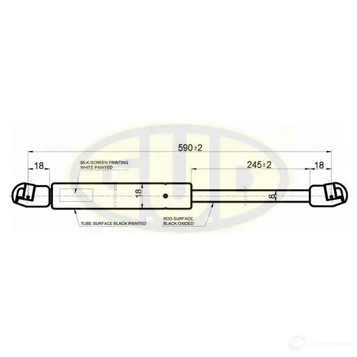 Амортизатор багажника G.U.D. 27HH L4 1422943704 GGS020187 изображение 0