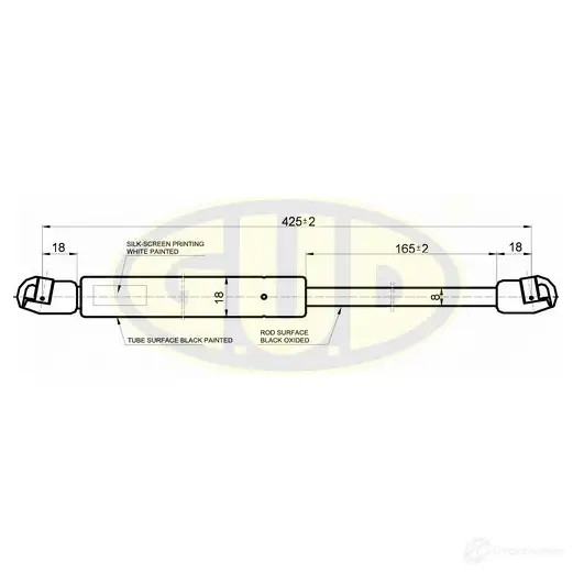 Амортизатор багажника G.U.D. GP5ER E4 1422943968 GGS020415 изображение 0