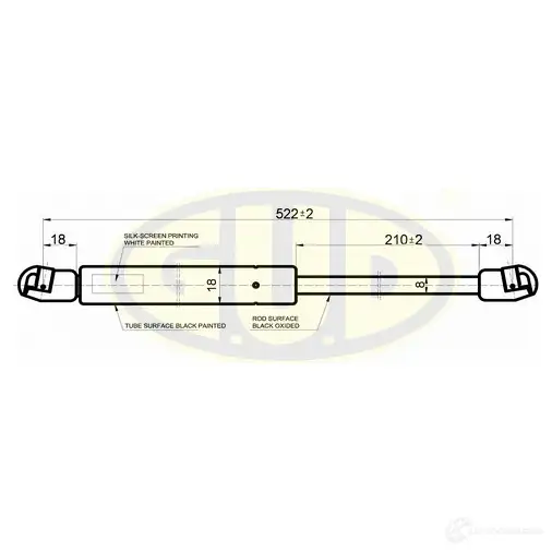 Амортизатор багажника G.U.D. GGS020104 1422943569 B6L7 B изображение 0
