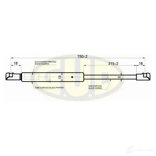 Амортизатор капота G.U.D. FKUG Y GGS010196 1422944102 изображение 0