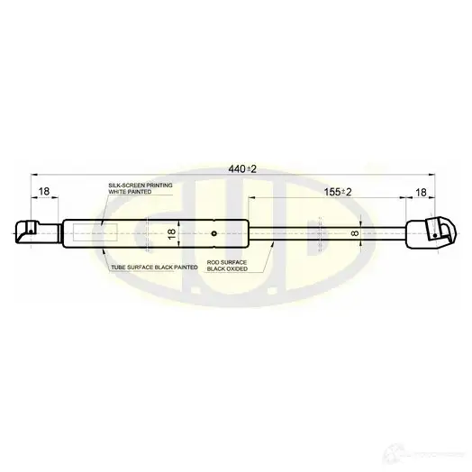 Амортизатор капота G.U.D. JJA O0 GGS010144 1422943818 изображение 0