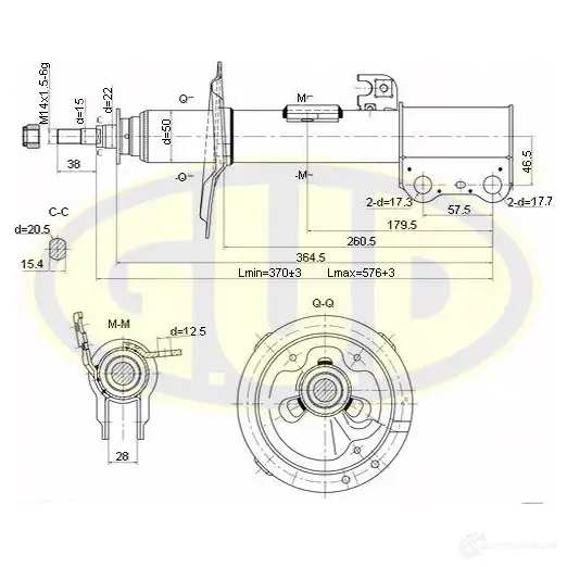 Амортизатор подвески G.U.D. GSA334320 G5GC 5 1422947143