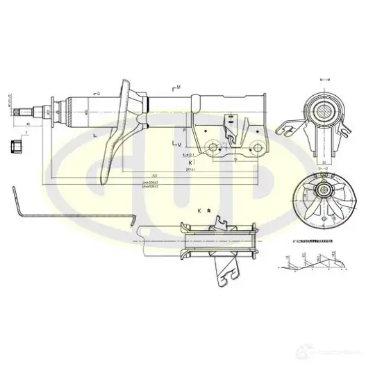 Амортизатор подвески G.U.D. 1422944400 VO8 3FE GSA334309