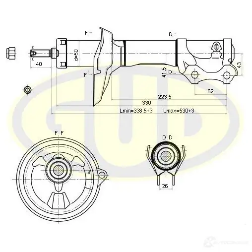 Амортизатор подвески G.U.D. GSA333712 4274413 I9I8 4JP изображение 0