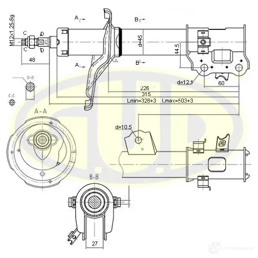Амортизатор подвески G.U.D. E6 VU36E 1422942514 GSA333516