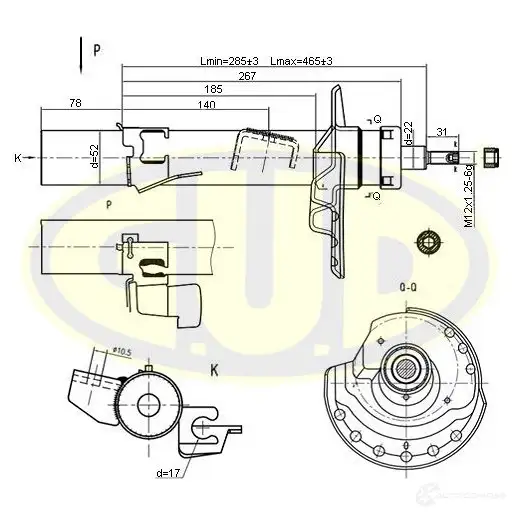 Амортизатор подвески G.U.D. GSA339721 IIK03 JJ 1422947157 изображение 0