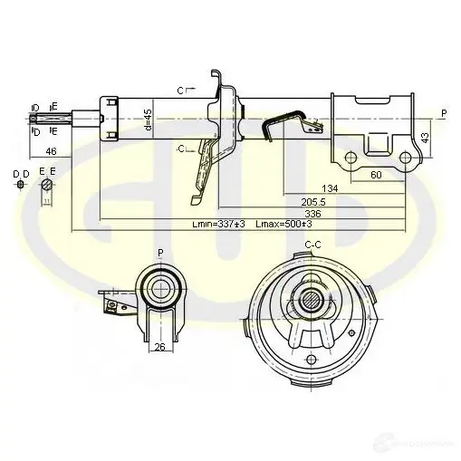 Амортизатор подвески G.U.D. 4R7I K0E 1422947138 GSA332501