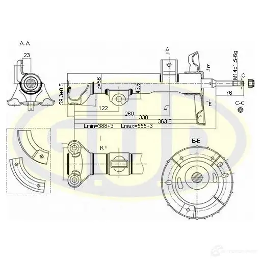 Амортизатор подвески G.U.D. GSA335920 W HYZ5 1422944413 изображение 0