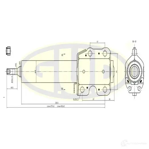 Амортизатор подвески G.U.D. 1422944412 59NW 1ET GSA335810 изображение 0