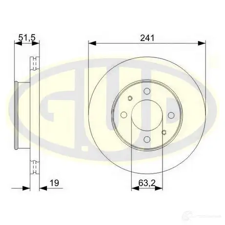 Тормозной диск G.U.D. M PIRX4 GDB119114 1422944844 изображение 0