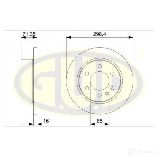 Тормозной диск G.U.D. 4274255 GDB116121 UKCWC B изображение 0