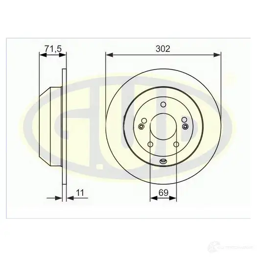 Тормозной диск G.U.D. FH JEH GDB111170 1422944839 изображение 0