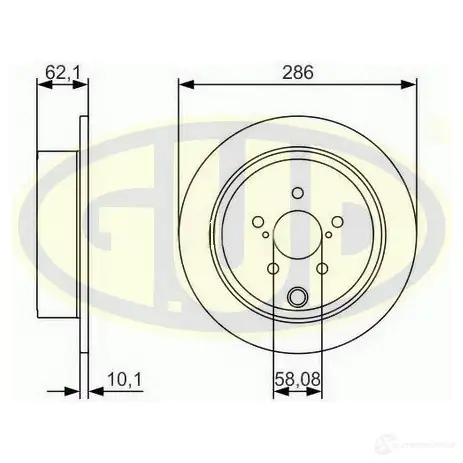 Тормозной диск G.U.D. H6TF P9I 4274223 GDB110366 изображение 0