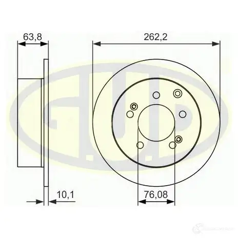 Тормозной диск G.U.D. 1422944837 GDB110362 2WS23 D изображение 0