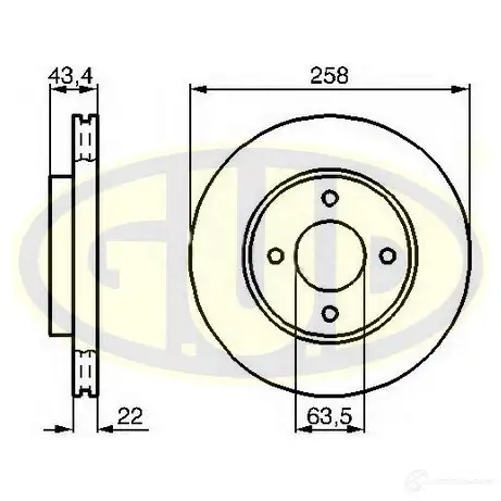 Тормозной диск G.U.D. 8 LRJL 4274285 GDB122172 изображение 0