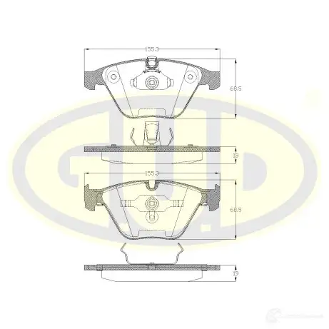 Тормозные колодки дисковые G.U.D. GTKPVQ 7 4272842 GBP085700 изображение 0