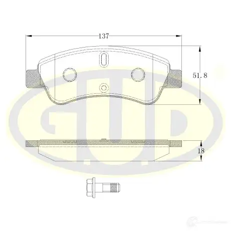 Тормозные колодки дисковые G.U.D. G QZLZ GBP084010 4272837 изображение 0