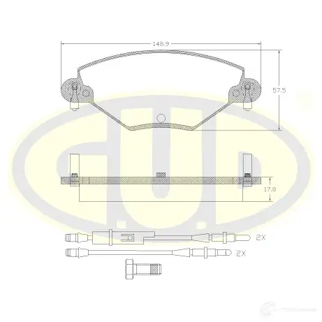 Тормозные колодки дисковые G.U.D. 4272835 5H YBHG GBP082804 изображение 0