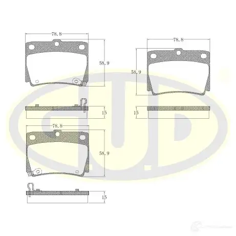 Тормозные колодки дисковые G.U.D. 1422945529 K4LJ C GBP075002