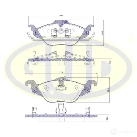 Тормозные колодки дисковые G.U.D. GBP068402 DNG NIQR 4272818