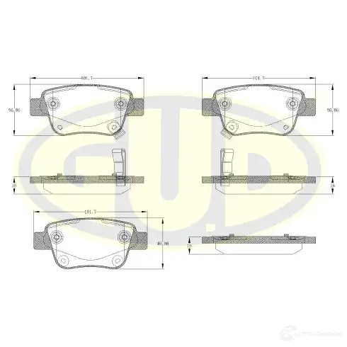 Тормозные колодки дисковые G.U.D. GBP104702 G82N E0H 4272856