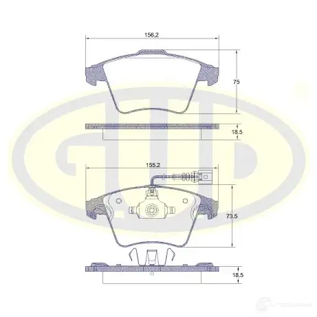 Тормозные колодки дисковые G.U.D. GBP104511 4272854 YIF 1G