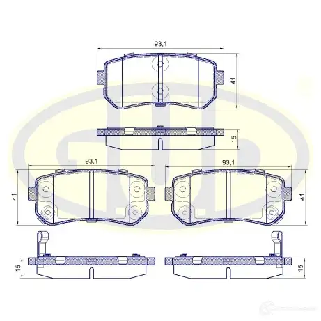 Тормозные колодки дисковые G.U.D. GBP120902 1422944324 C XNI9