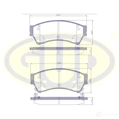 Тормозные колодки дисковые G.U.D. GBP119602 PH4Y 24 1422944447