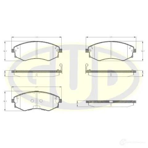 Тормозные колодки дисковые G.U.D. GBP031892 1422944335 S HS5YB4
