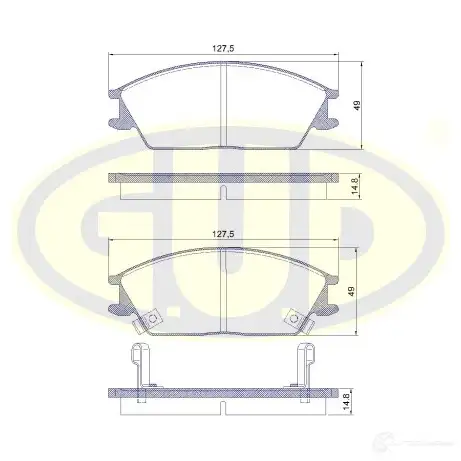 Тормозные колодки дисковые G.U.D. J RR7P GBP022402 4272737 изображение 0