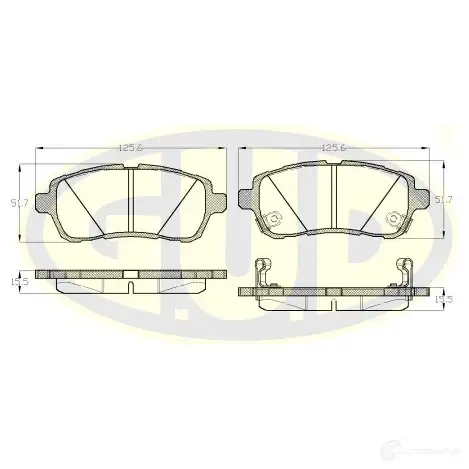 Тормозные колодки дисковые G.U.D. 1422944884 7H2A SV GBP128102
