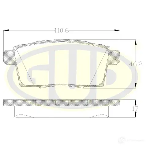 Тормозные колодки дисковые G.U.D. 1422944882 GBP126800 DPUU HVT