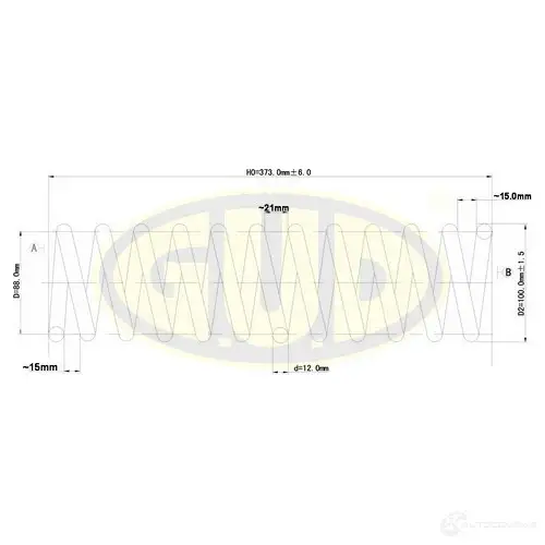 Пружина подвески G.U.D. N 81WX GCS204207 4273659 изображение 0