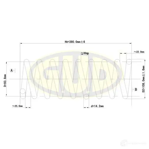 Пружина подвески G.U.D. 4273245 2D TW4V4 GCS056823 изображение 0
