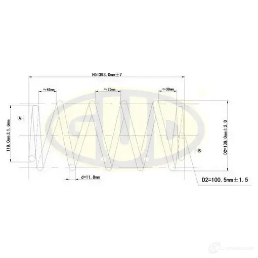 Пружина подвески G.U.D. W 0NFU 4273800 GCS227560 изображение 0