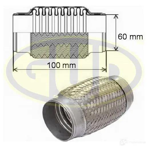 Гофра глушителя 60x100 G.U.D. XY2 JK 1439704276 GFP360100