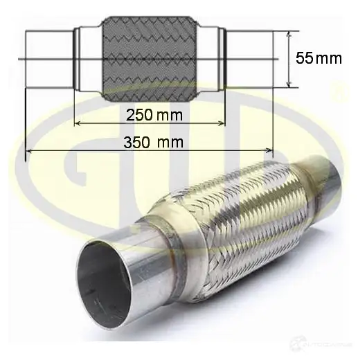 Гофра глушителя с фланцами 55x250 G.U.D. 1R OJ4AY 1439704294 GFP455250
