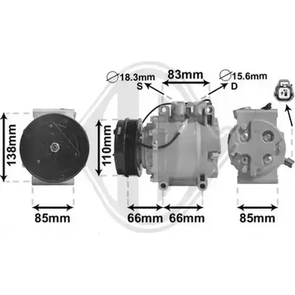 Компрессор кондиционера DIEDERICHS H6V GJ GQPSADG 2094952 DCK1304
