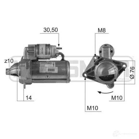 Стартер MESSMER 220453a 1437592855 YKFAY LH изображение 0