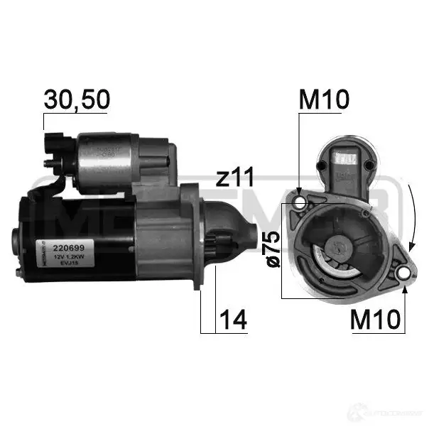 Стартер MESSMER 1437593279 N8 SVH 220699a изображение 0