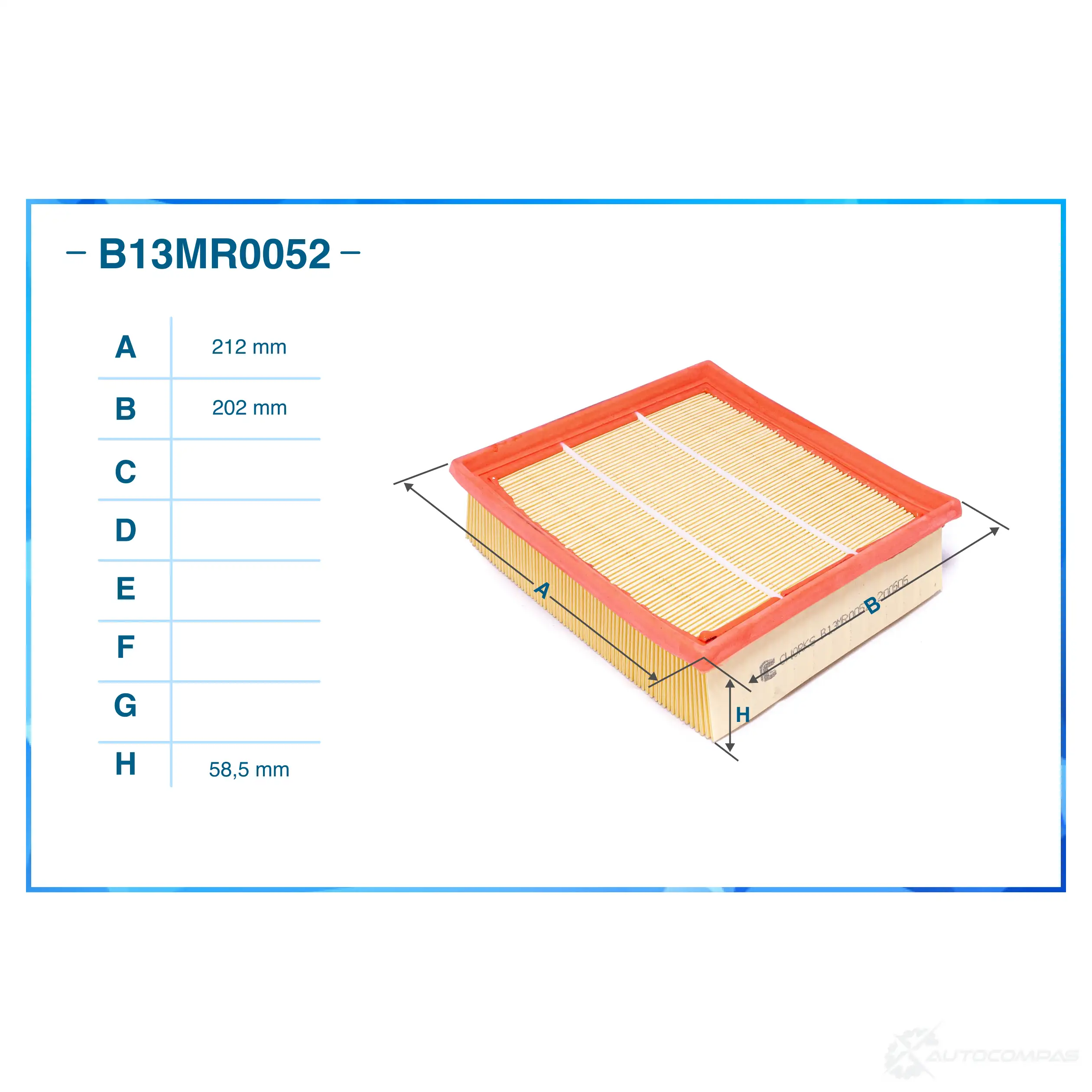 Воздушный фильтр CWORKS 1439699478 B13MR0052 5O YZXIG изображение 1