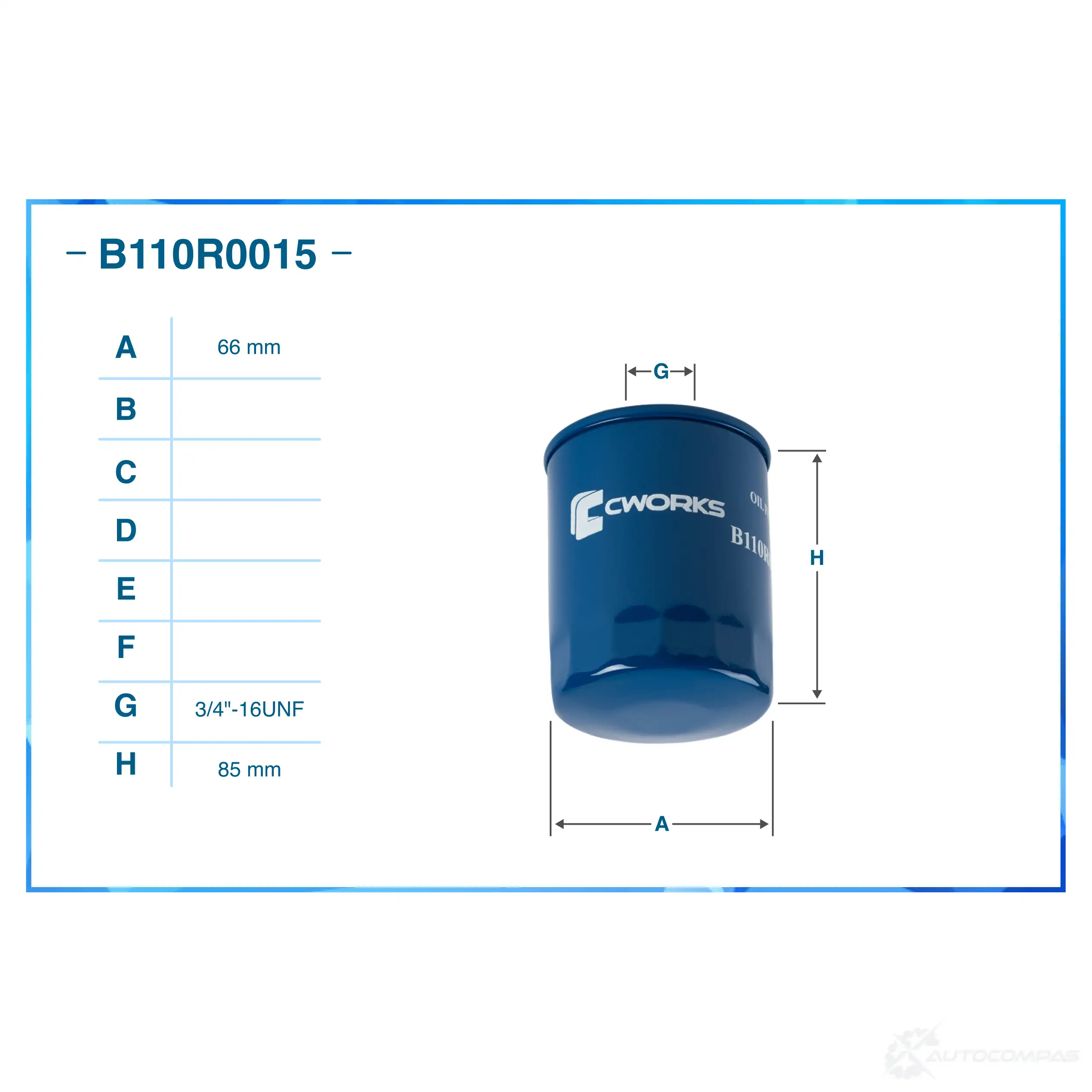 Масляный фильтр CWORKS 1439699698 O N4P6 B110R0015 - Изображение 1