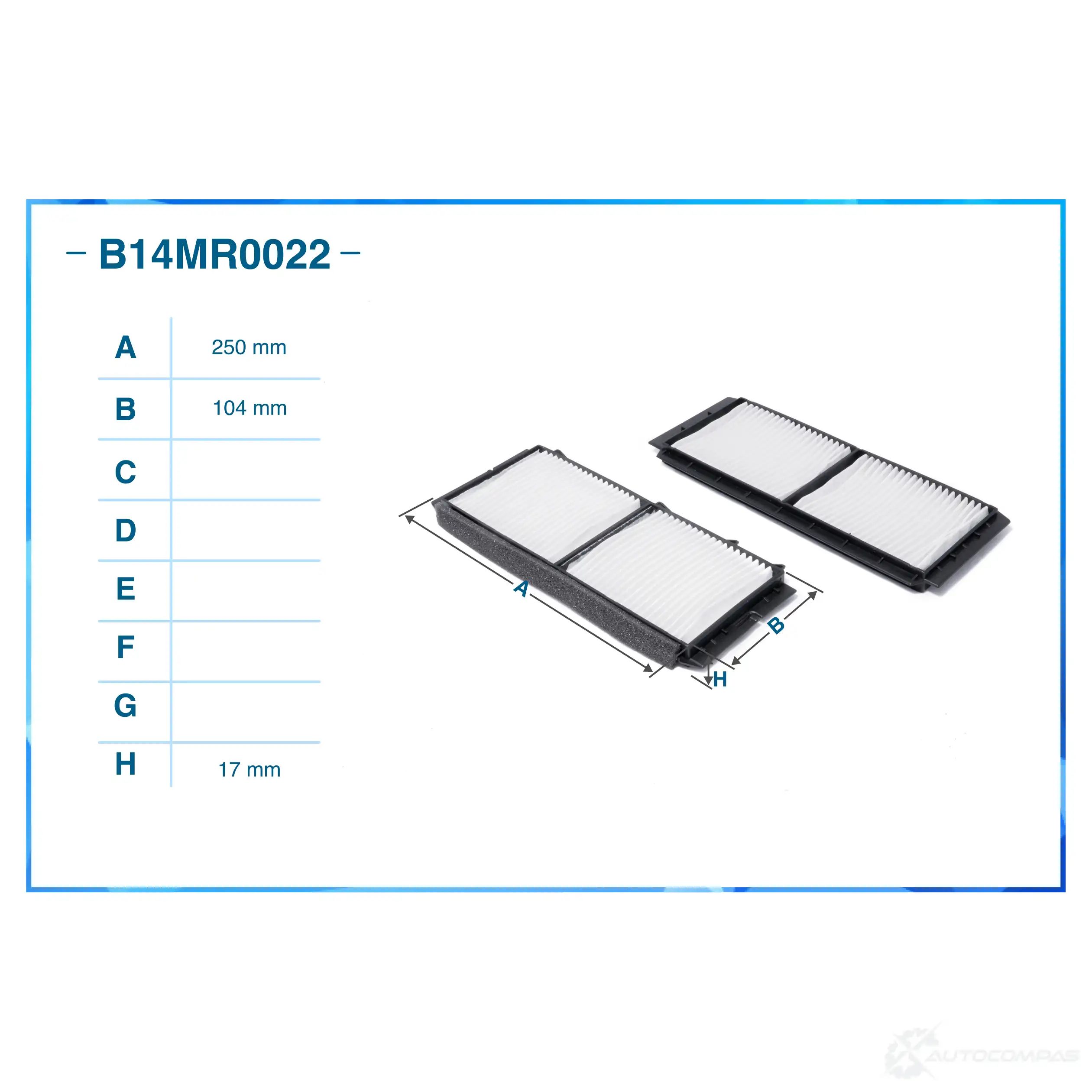 Салонный фильтр CWORKS 1439701477 ZKFI M B14MR0022 изображение 1