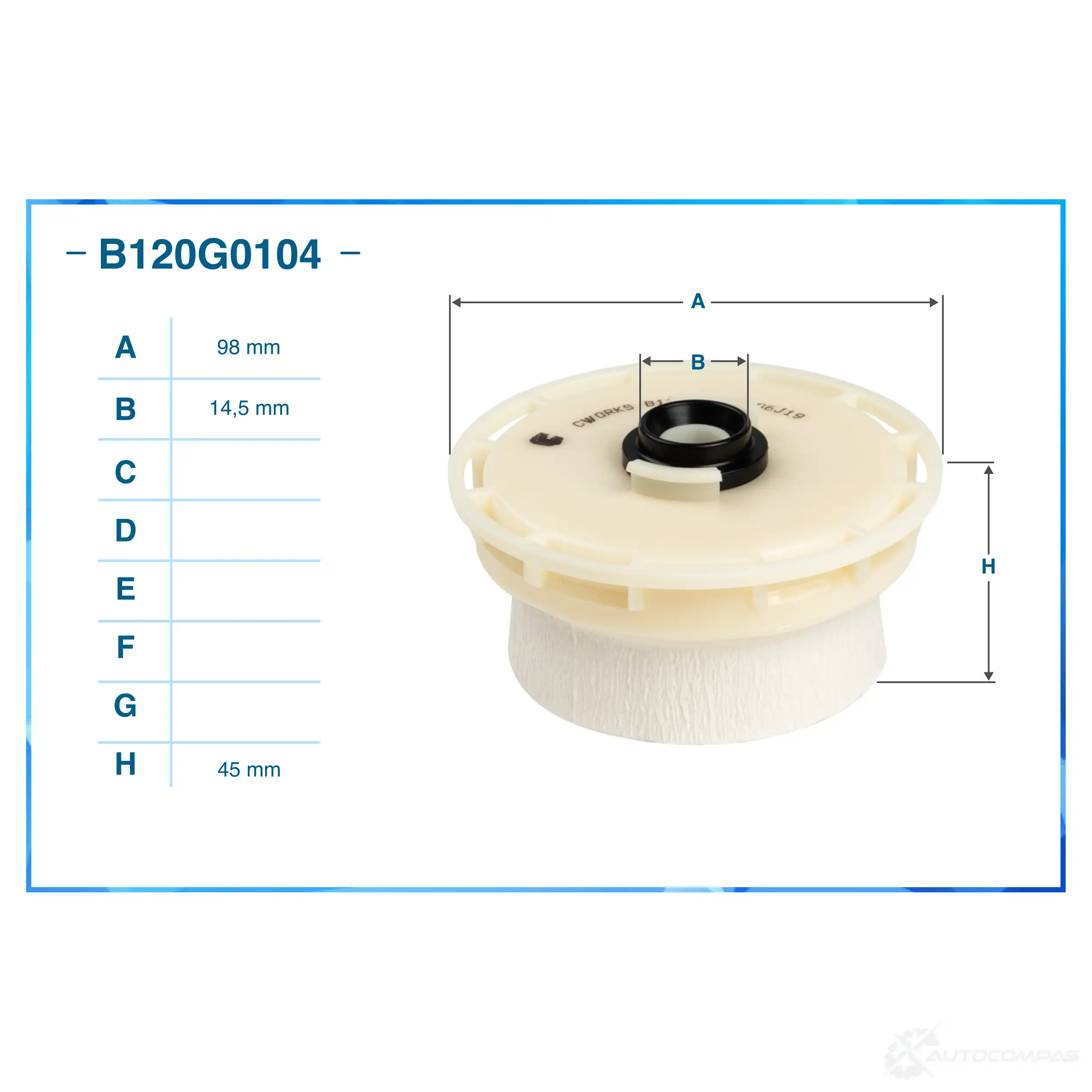 Топливный фильтр CWORKS NHSKIP X B120G0104 1439702015 изображение 0