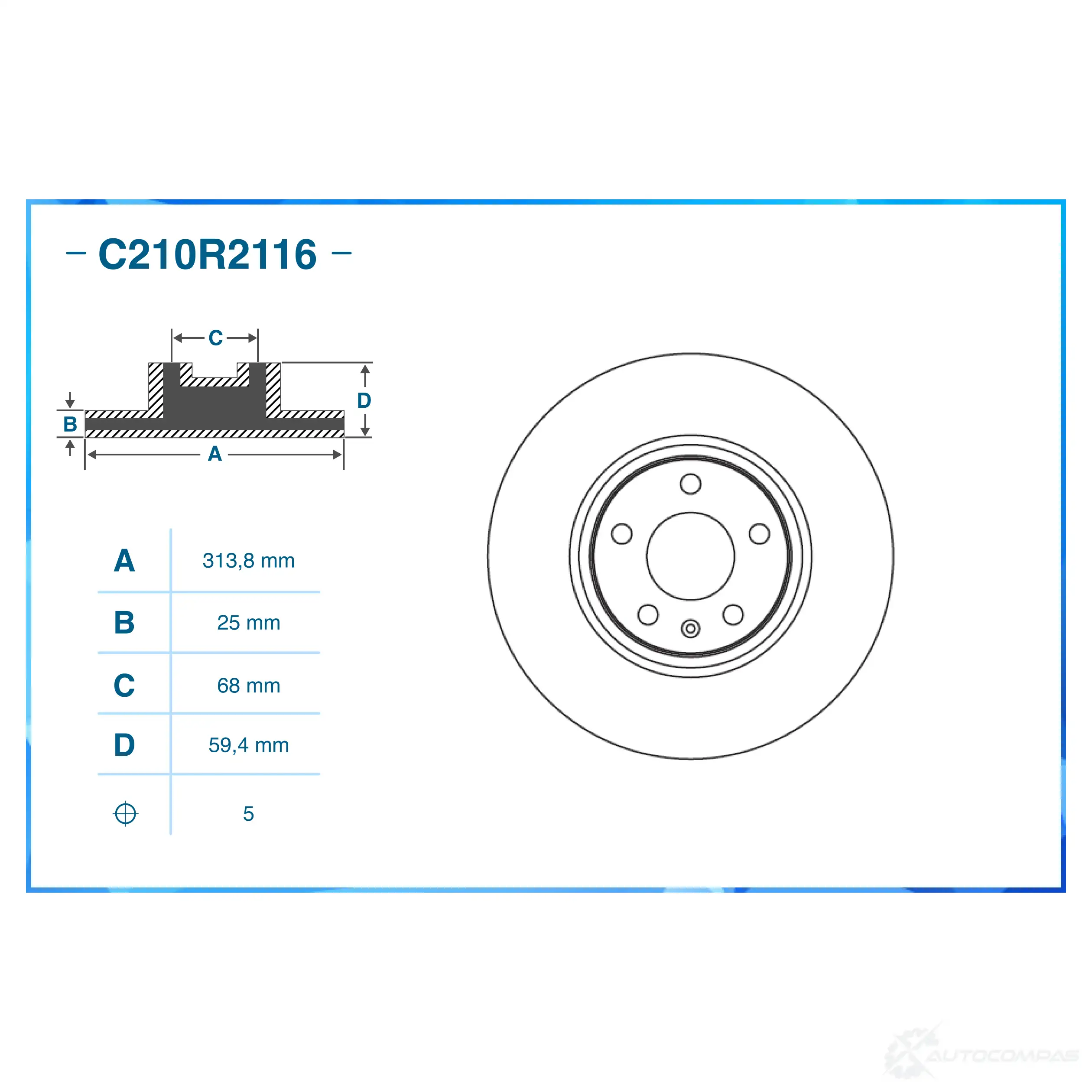 Тормозной диск CWORKS C210R2116 X55X 0G 1439702348 изображение 1