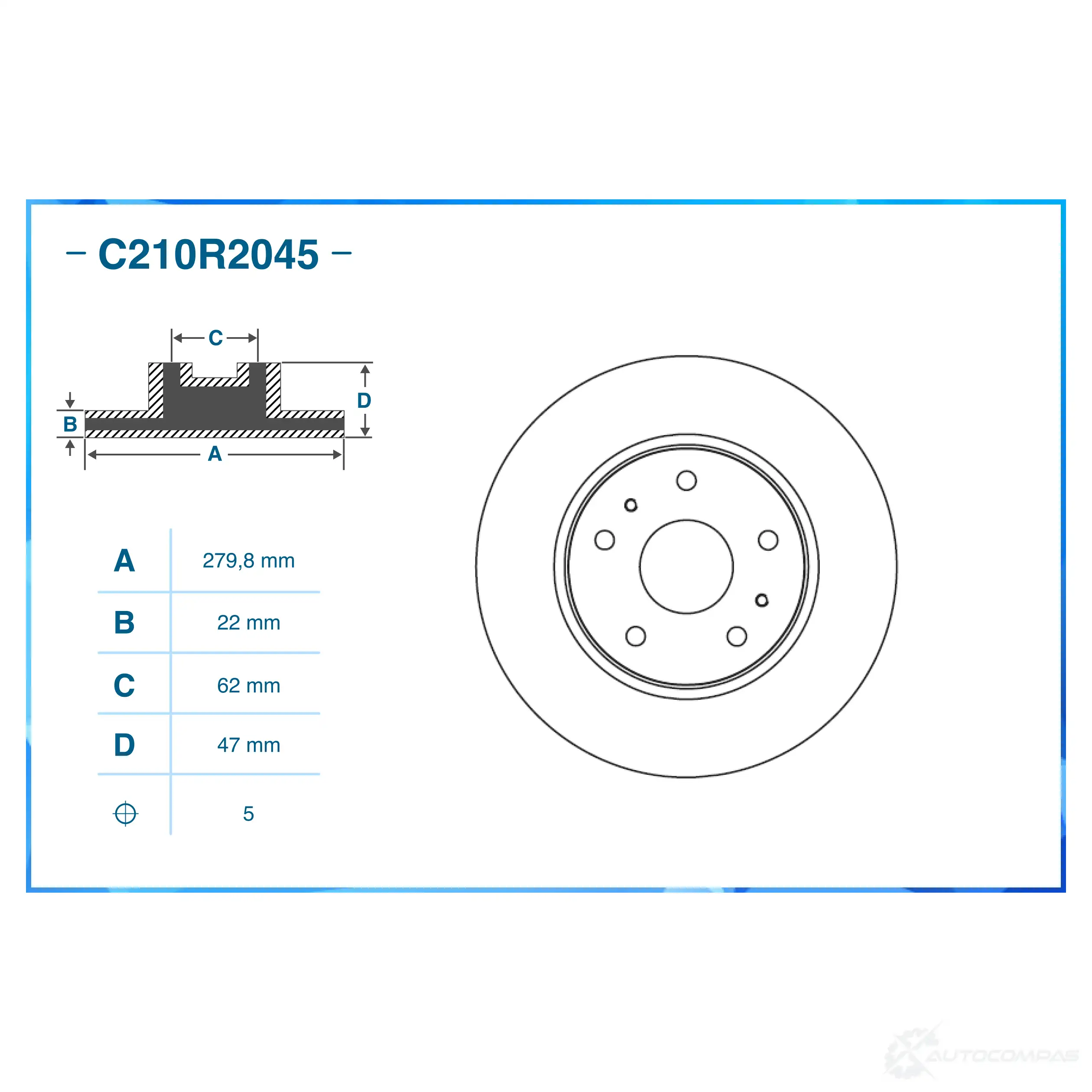 Тормозной диск CWORKS 1439702512 C210R2045 GES S6 изображение 1