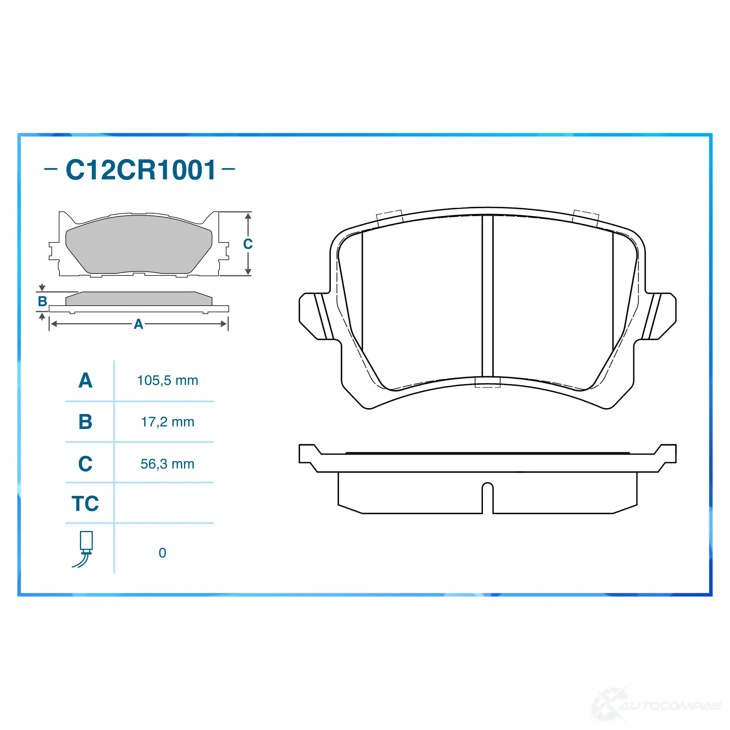 Тормозные колодки дисковые, комплект CWORKS C12CR1001 1439702663 8 Q6D3Z изображение 1