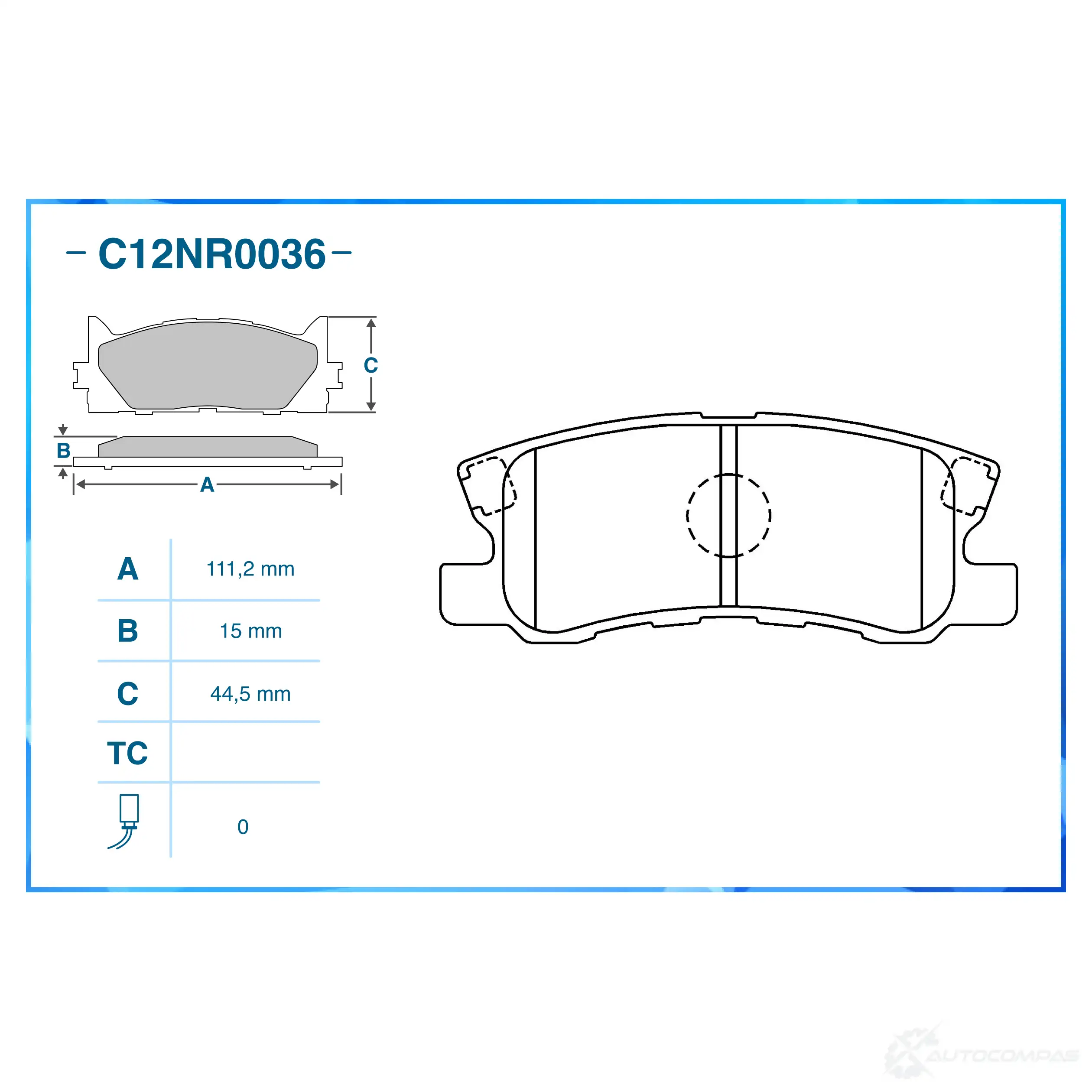 Тормозные колодки дисковые, комплект CWORKS 8I1 WQIA 1439702840 C12NR0036 изображение 1