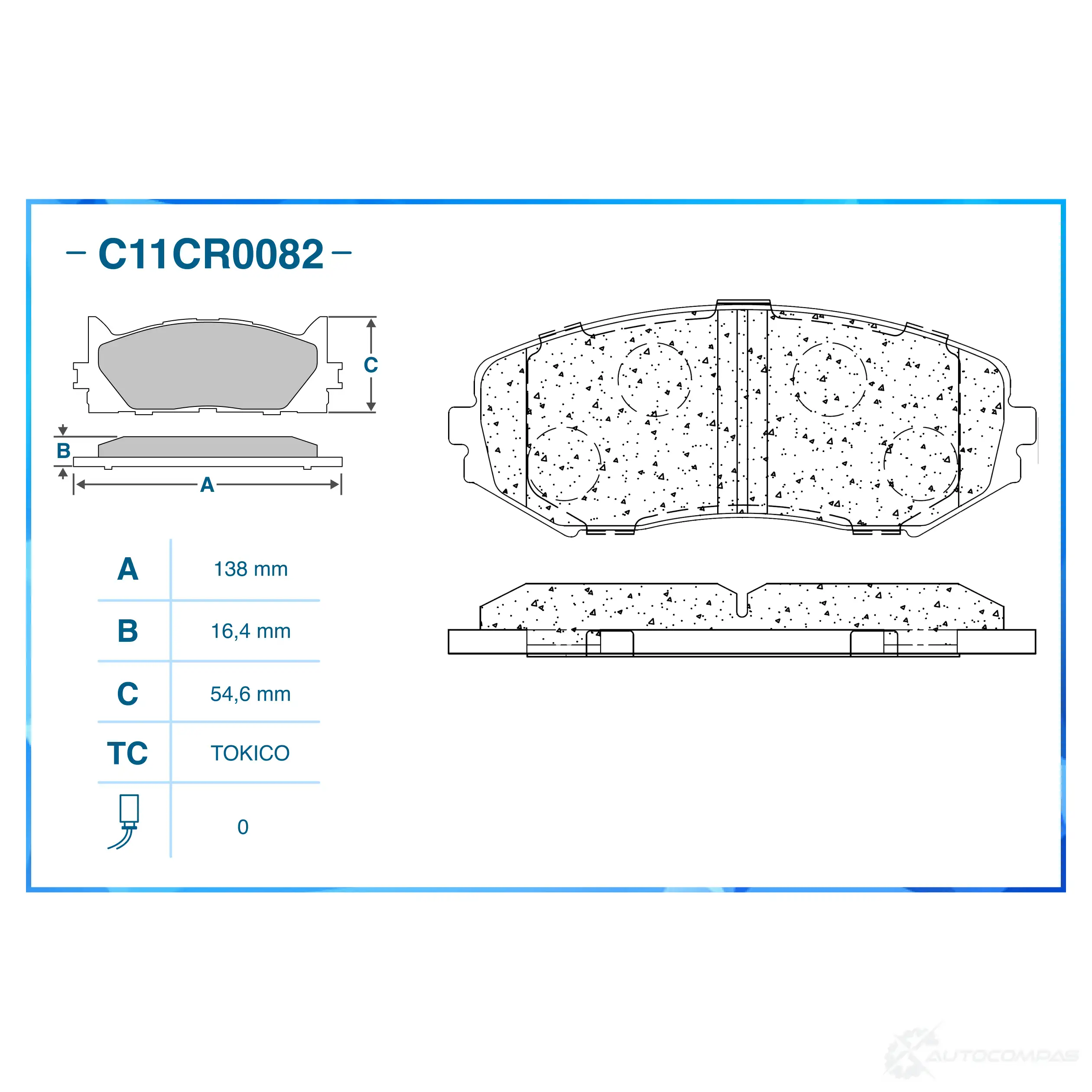 Тормозные колодки дисковые, комплект CWORKS C11CR0082 1439702930 Y 6NJO изображение 1